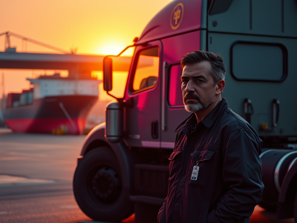 Diesel Doomsday Scenario: Impact On New Zealand's Trucking Industry 1 create a featured image depicting a worried truck driver standing 2